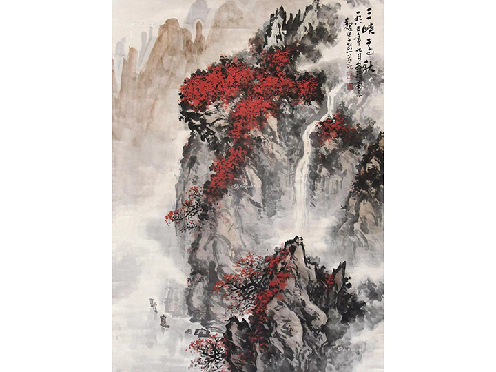 魏紫熙 三峽高秋圖